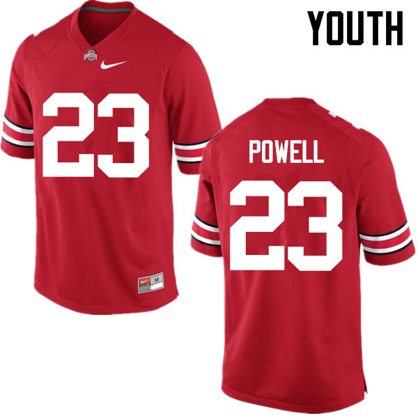 Ohio State Buckeyes Tyvis Powell Youth #23 Red Game Stitched College Football Jersey